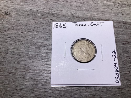1865 three cent nickel - in, vf