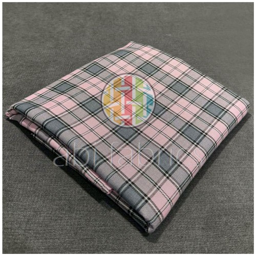 Pale pink tartan fabric - pale,
