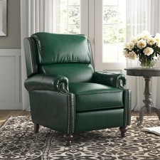 Green Genuine Leather Wingback
