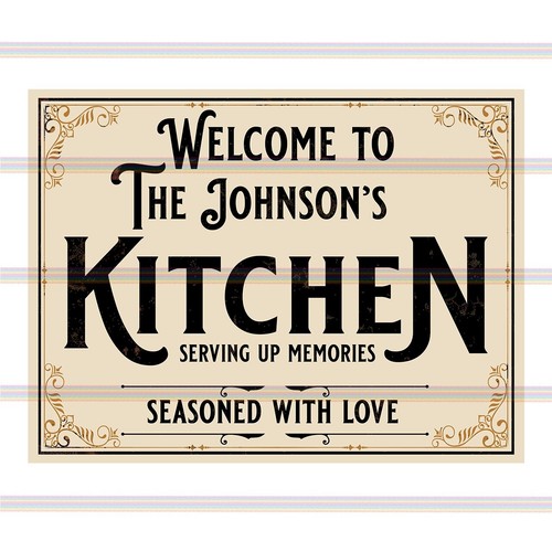 Personalised kitchen metal tin - metal,