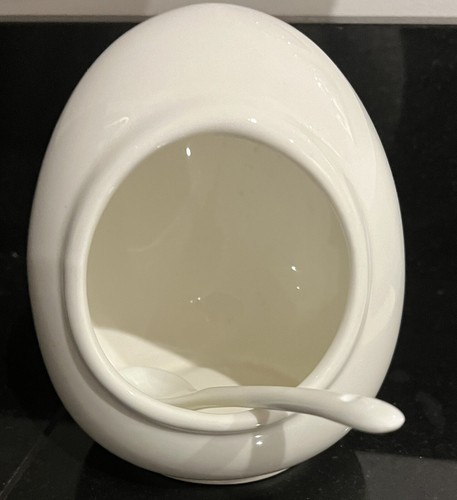 Ceramic white salt pig - salt,