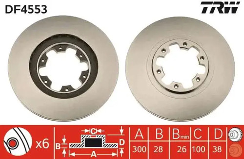 Brake disc vented df4553 - 2x,