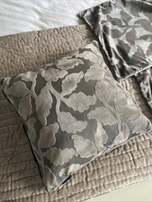 Paoletti Steel Grey Velour Zipped Piped Edging Cushion Covers X 4