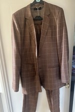 Giorgio Armani brown checked two-piece suit