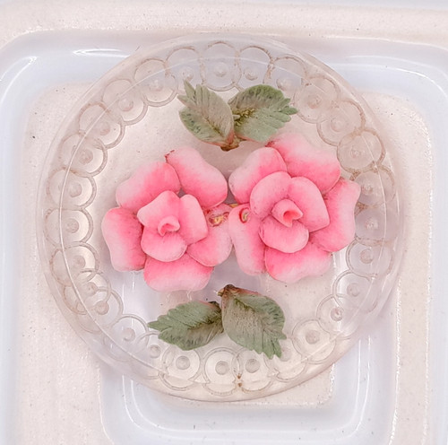 Vintage pink rose lucite - pink,