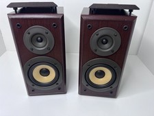 Vintage Technics SB-HD350 Bookshelf Speakers Mahogany Brown 60W 6 Ohm w/ Grills