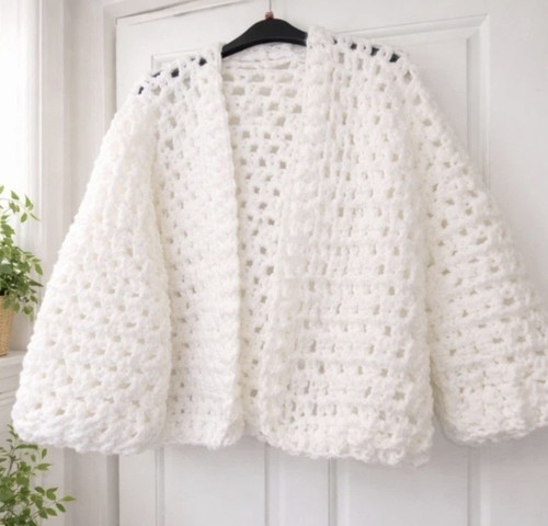 Ladies crochet chunky cardigan - ladies,