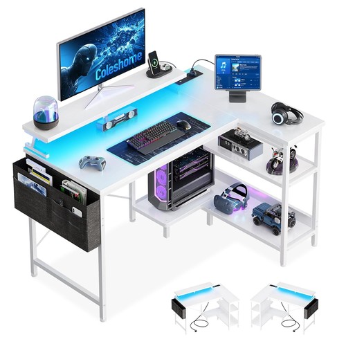 Coleshome shaped gaming desk - l,
