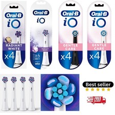 New Oral-B iO GENTLE CARE/RADIANT WHITE Replacement Toothbrush Heads White Black