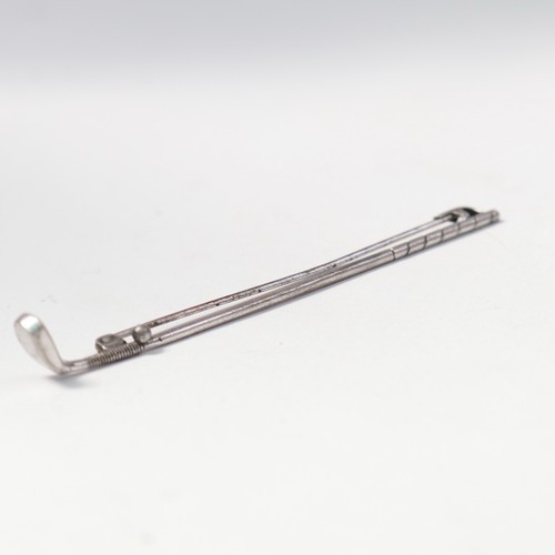 Silver golf club brooch l8cm - brooch,