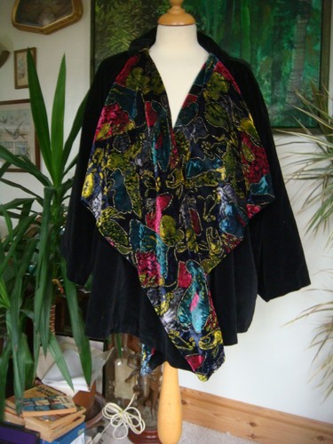 Vintage black velvet handmade - velvet,