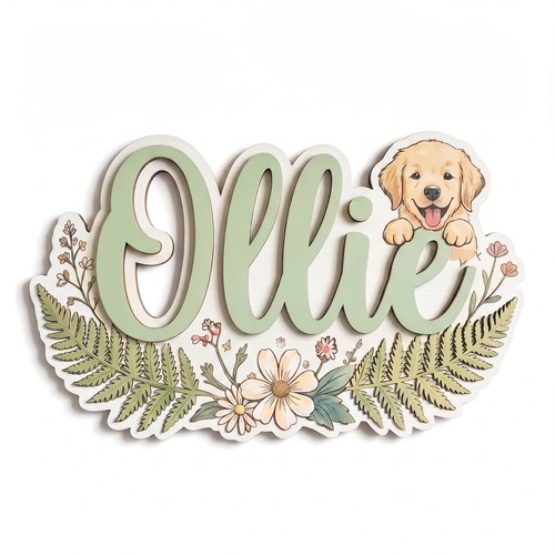 Personalised puppy name sign - personalised,
