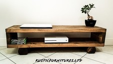 TV Stand/TV Unit/Chunky Rustic Handmade Furniture/Solid Pine Wood/TV Cabinet