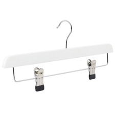 35cm White Trouser and Drop Bar With Clips - x90 Hangers