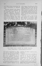 Original Old Antique Print 1911 Photograph Webb Ellis Tablet Rugby School 20th