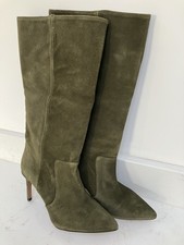 Reiss Khaki Green Lily Ankle Boots, Suede, Size 38 (UK 5)