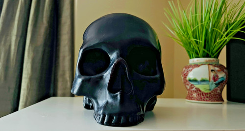 Black realistic soy wax skull - black,