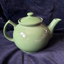 Vintage Green Retro Round Teapot