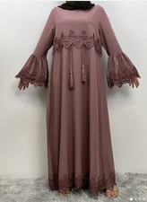 Elegant Lace Patchwork Abaya