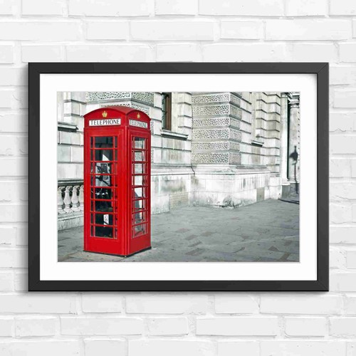 Iconic red telephone booth - red,
