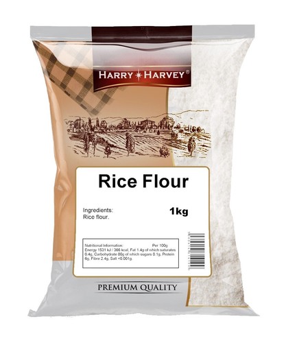 1kg white rice - 1kg, flour,