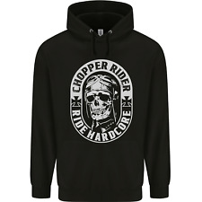 Biker Chopper Rider Motorbike Motorcycle Mens 80% Cotton Hoodie