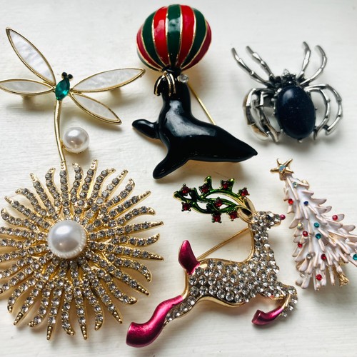 Brooch bundle pieces enamel - pieces,