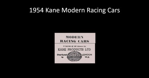 Kane modern racing cars 1954 - kane,