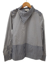 GANNI Ladies UK 8 Blue/White Stripe Button Down Collar Shirt TRINNY WOODALL used