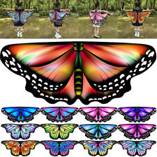 Fabric Butterfly Wings Cape Fairy Pixie Cloak Fancy Dress Costume For Kids Adult