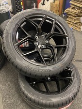 4X 19" ALLOY WHEELS ALLOYS BLACK BBS STYLE FIT VW TRANSPORTER T5 T6 NEWTYRES