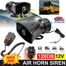 100W 12V 7 Tone Sound Car Police Siren Horn PA Speaker Loudspeaker MIC System