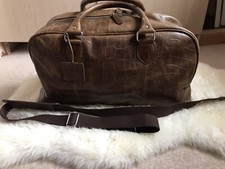 Marks And Spencer Brown Leather Luggage Bag