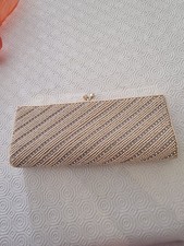 Farfalla Clutch Bag Gold with Studs Women's Used Condition No Strap