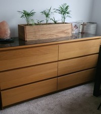 IKEA Malm 6-Drawer White Oak