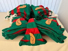 Children's Elf Ears Party Hat Green/Red - Christmas Trade, Job Lot, Bulk *76pcs*
