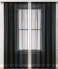 X2 Voile Curtains W144cm 186cm Drop With X2 Swags  With Tassles good condition 