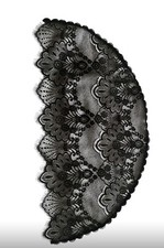 Lace Mantilla Catholic  Veil -  oval and scallop detail - black