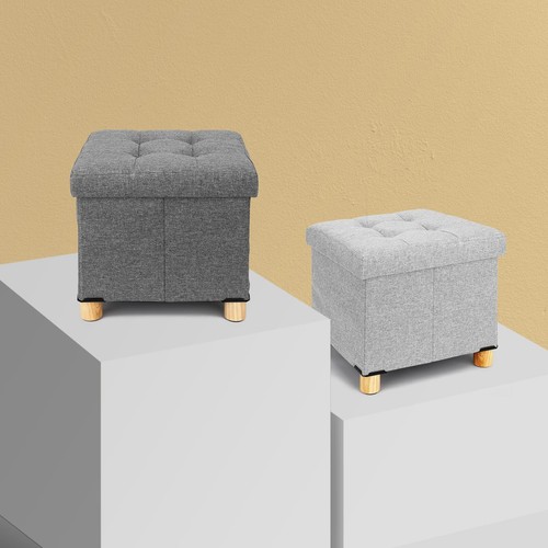 Folding storage stool seat - storage,