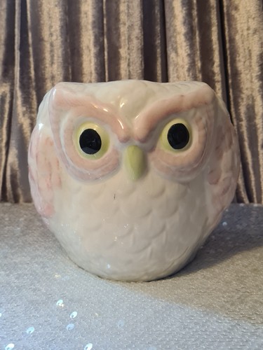 Vintage ceramic owl - plant, pot