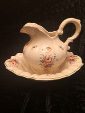 Staffordshire Ironstone Decorative Wash Bowl and Jug Set Vintage