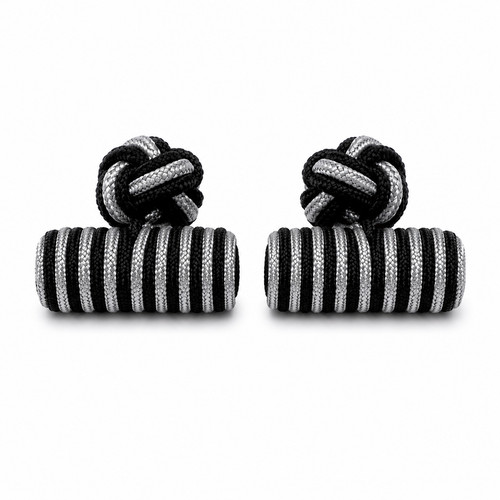 Black silver barrel knot - &,