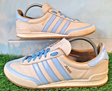 2015 ADIDAS ORIGINALS JEANS TRAINERS SIZE 9 STONE & BLUE LEATHER CUSTOMISED