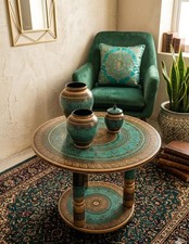 Hand Painted Wood Art Round