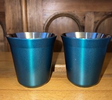 Set Of Two - 5.5 Designers Nespresso Collection Espresso Cups Metal Green Coffee