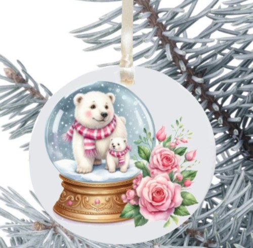 Polar bear hanging bauble gift - bear,