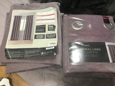 1 pair of next mauve thermal lined eyelet curtains new drop 72 w 66 read  notes