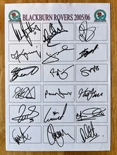 Hand Signed A4 Team Sheet -