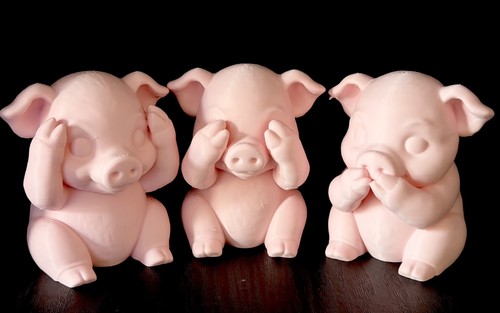 Wise pigs hear see - see, speak