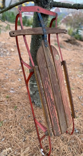 Vintage wooden sled flexible - wooden,